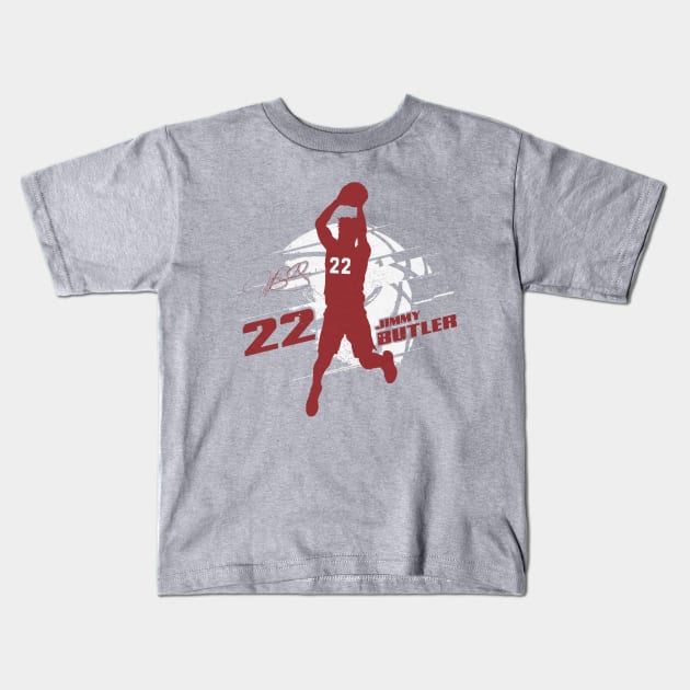 Jimmy Butler Miami Silhouette Kids T-Shirt by danlintonpro